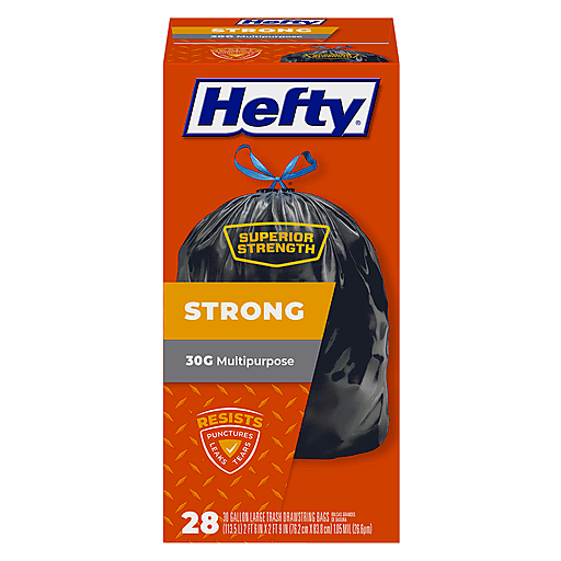 Hefty Extra Strong Multipurpose Large Trash Drawstring Bags 30