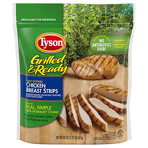 Tyson Grilled & Ready Fully Chicken Breast Strips 22 oz bag, Chicken  Tenders & Nuggets