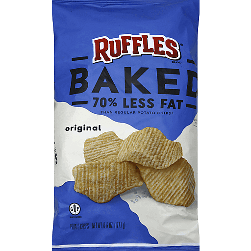 Frito Lay Ruffles Baked Original Potato Chips 6.25 oz bag