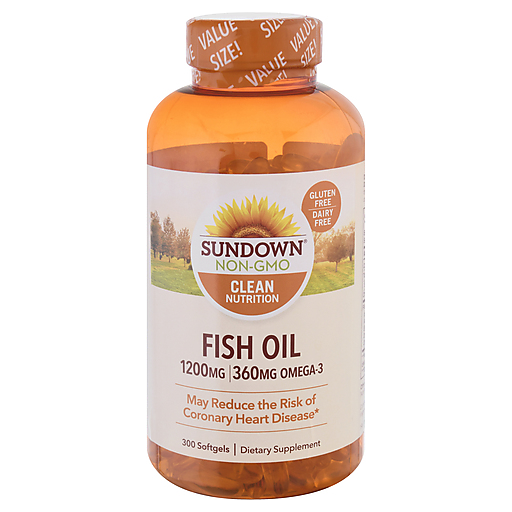 Sundown Naturals Fish Oil 1200 mg Dietary Supplement Softgels 300