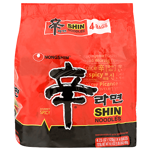Nongshim No MSG Added Gourmet Spicy Shin Ramyun Noodle Soup 4 ct 4.2 oz ...