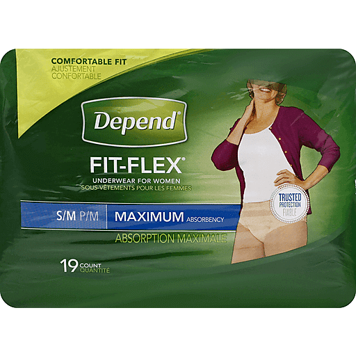 Kimberly-Clark - Depend® FIT-FLEX® comes in 4 sizes for women and