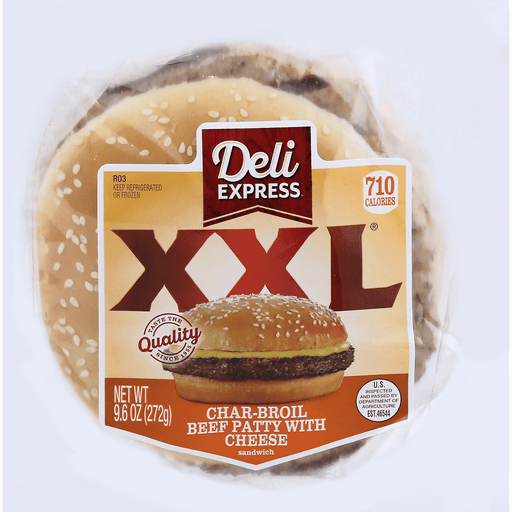 E.A. Sween Company Deli Express XXL Char Broil and Cheese Sandwich 9.6 oz bag