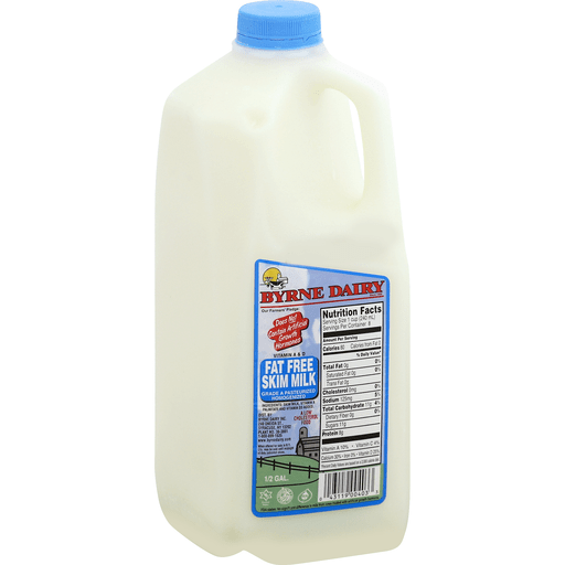 Byrne Dairy Fat Free Skim Milk 0.5 gal jug, Reduced Fat & Fat Free Milk