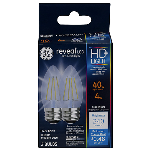 GE Lighting Reveal LED 40 W Medium Base Light Bulb 2 ct package