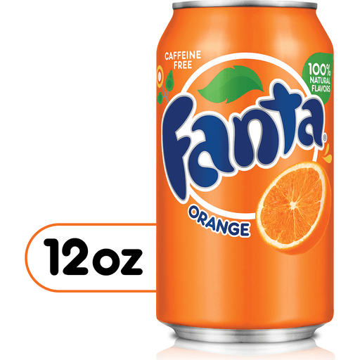 Fanta Orange Fruit Soda Soft Drink, 12 fl oz, Soft Drinks