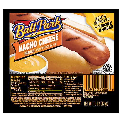 Ball Park Fully Loaded Nacho Cheese Franks | Hot Dogs, Bratwurst