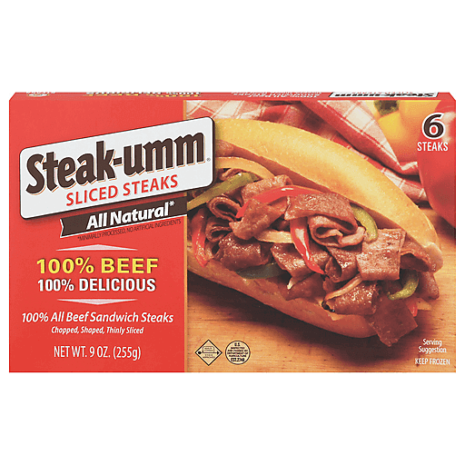 Steak-umm All Natural Beef Sliced Sandwich Steaks 6 ct 9 oz box, Beef