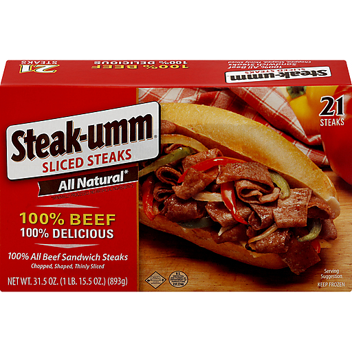 Steak-umm All Natural Beef Sliced Sandwich Steaks 21 ct 31.5 oz box ...