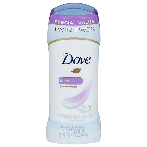 Dove Invisible Solid Antiperspirant Deodorant Stick Fresh,, 2.6 oz, 2 Count, Deodorants & Antiperspirants