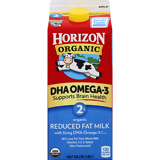 Horizon Organic 2 Reduced Fat DHA Omega 3 Milk 64 fl oz carton