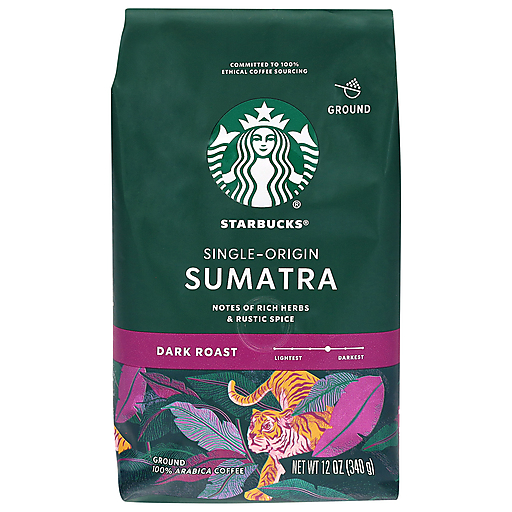 Starbucks Sumatra Dark Roast Ground Arabica Coffee 12 oz bag | Whole ...