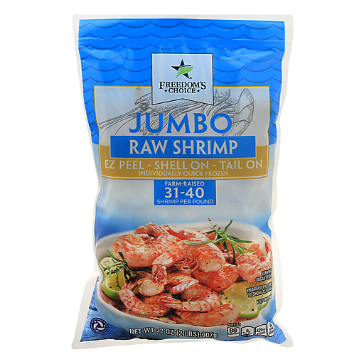 Freedom's Choice Raw Jumbo Easy Peel Shrimp 31-40 ct | Shrimp | DeCA