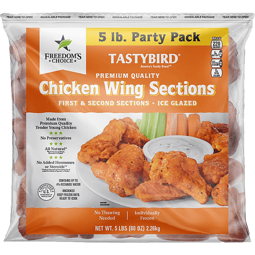 Great Value All Natural Chicken Wing Sections, 4 lb (Frozen